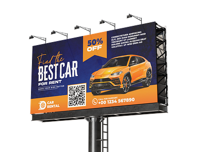 Car Rent Billboard Design banner banner design billboard billboard design car car rant car sign carental rent sign signage yard sign