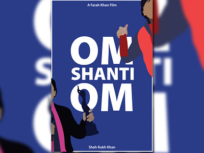 Bollywood Minimalist Poster bollywood cinema digital poster graphic design illustration minimal minimalist minimalsit poster movie om omshantiom poster shah rukh khan shanti trophy