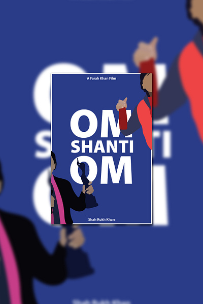 Bollywood Minimalist Poster bollywood cinema digital poster graphic design illustration minimal minimalist minimalsit poster movie om omshantiom poster shah rukh khan shanti trophy