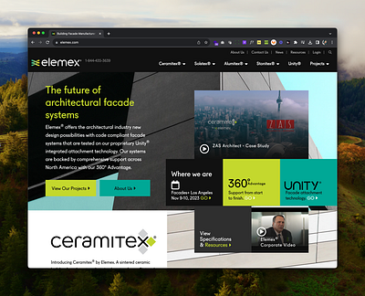 Elemex Homepage ui ux website design