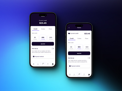 Add credit to my wallet design mobile ui ux