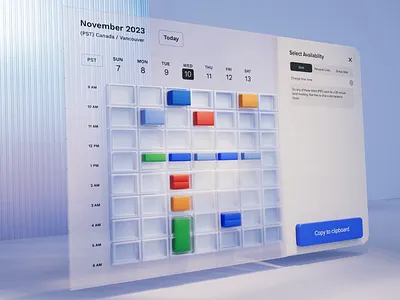 Spatial 3D Calendar 3d animation motion graphics ui