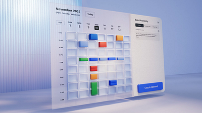 Spatial 3D Calendar 3d animation motion graphics ui