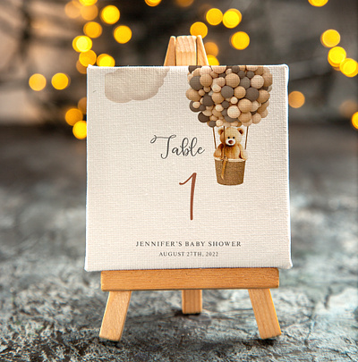 Table Number baby baby shower graphic design invitation mockup table number welcome sign