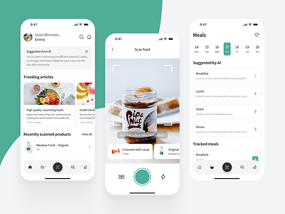 Food Scanner App app barcode calories food foodscanner ingredients mobile mobileapp nutrition scan scanner ui uxui