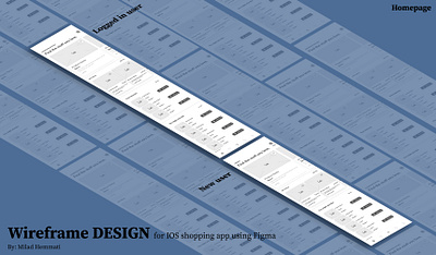 Wireframe Design for IOS shopping app using Figma figma homepage homepage design ui ui design uidesign user interface user interface design wireframe wireframing