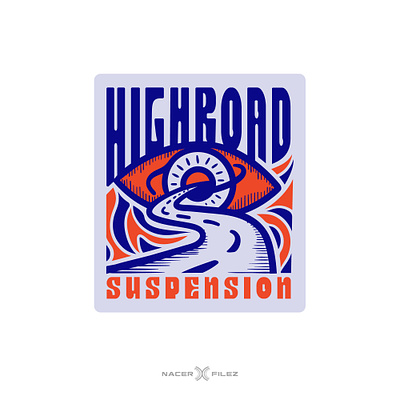 HighRoad Suspension 3 badge bold dreamy emblem eye highroad illustration illustrator logos psychedelic psychedelic logo road suspension vector art