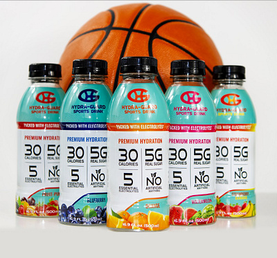 Sports Drink Labels - HydraGuard branding drinks emballage graphic design gym hydration illustration label label design logo organic packaging sport drink sports usa