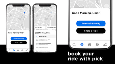 Pick: Your Journey, Your Way - Elevating Mobility through Intuit 3d animation branding car app ui car app ui design car app ui ux car mobile app graphic design logo mobile app design modern mobile app design motion graphics ui ui ux design web design
