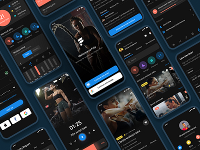 Fitness Mobile App Design app mockups fitness templates