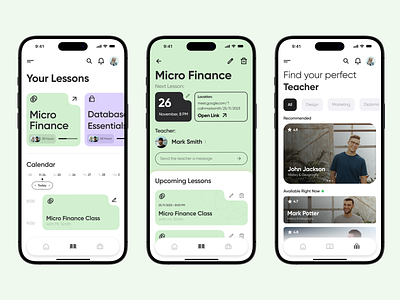 Minimal Lessons App app case clean design interface lesson lessons minimal mobile simple study teacher ui user ux