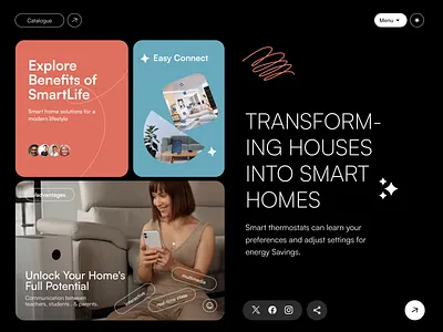 Smart home, Smart Life- web design automation hero home interior iot modern design smart web design webs design wireless