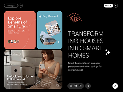 Smart home, Smart Life- web design automation hero home interior iot modern design smart web design webs design wireless