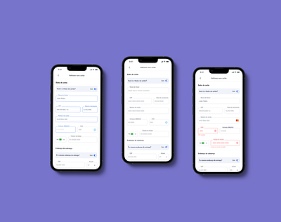 Credit Card register mobile produt design ui design