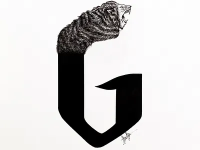 G from Gryffindor art artist black and white concept art design graphic design illustrated capital letter illustration typography typography design