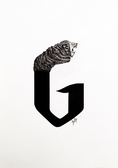 G from Gryffindor art artist black and white concept art design graphic design illustrated capital letter illustration typography typography design