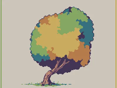 A simple tree :) 16bit 8bit design gameart illustration minimalistart minimalistic pixel art pixelart retroart tree treeart wood