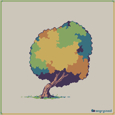 A simple tree :) 16bit 8bit design gameart illustration minimalistart minimalistic pixel art pixelart retroart tree treeart wood