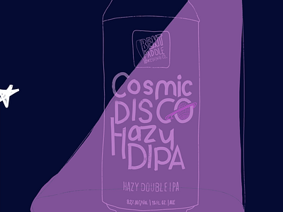 Product Advertisement - added more cosmic disco to this brew GIF alcohol ad animation beer bent paddle beer cosmic disco gif ginger juel hand drawing hand drawn illustration instagram content line art minnesota motion graphic procreate product art social media content tik tok content