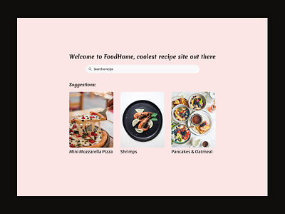 Search a recipe site cooking dailyui design figma hero landing page ui ux web design