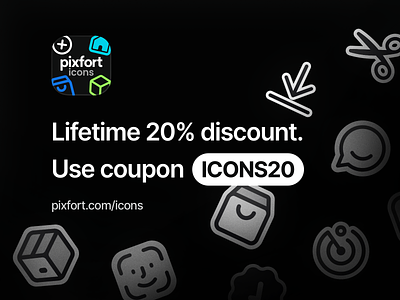 pixfort icons Lifetime Discount 🎉 black friday branding coupon design discount figma graphic design icons illustration lifetime logo pixfort pixfort icons sale sketch sticker svg ui ux web design