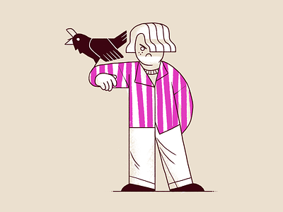pet crow character character design design flat icon illustration illustrator logo ui vector waldek