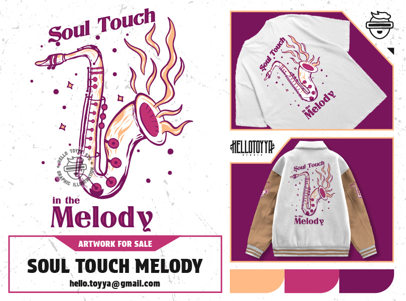 (DESIGN FOR SALE) Vintage Retro Saxophone Illustrationn artwork for sale branding clothing customartwork designforsale for sale melody print tshirt tshirt design tshirt designer