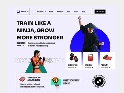 Fitness Guide Homepage design ui ux