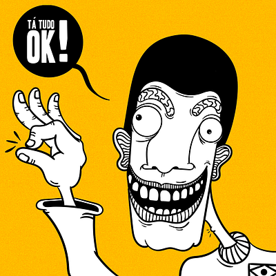 Tudo OK! characer character art draw illustration illustrator ilustra monocromatic wacom