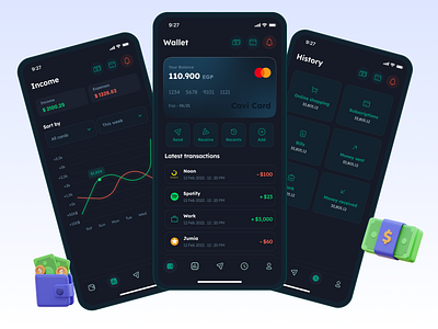 Cavi - Fintech App branding graphic design ui