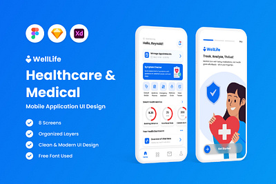 WellLife - Healthcare and Medical Mobile App application apps consultation design help layout ui ux