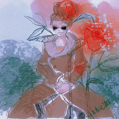 lady in the remix digital art illustration