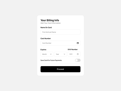 Ecommerce - Billing Info Card billing info card design design ecommerce graphic design minimal modern payment method ui ux web design