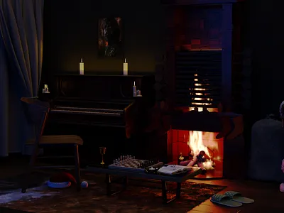 3D Christmas night 3d blender branding design graphic design illustration model modeling real ui