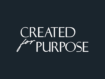 Created for Purpose brand brand identity branding clean design logo logo design modern non profit nonprofit purpose script