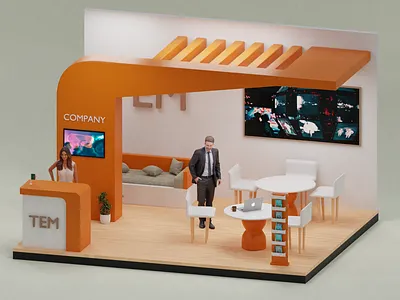 3D exhibition stand 3d branding design graphic design