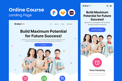 BrainyKids - Online Course Landing Page ux