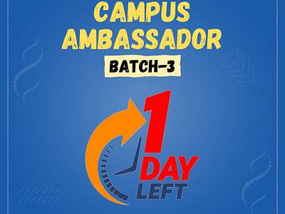 1Day left poster 1day left biopc campus ambassador graphics design poster