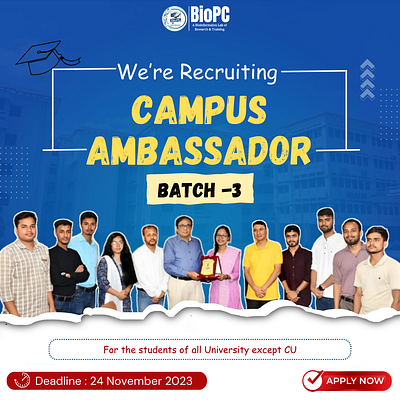 Campus Ambassador Recruitment poster biopc campus ambassador graphics design poster