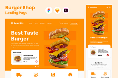 BurgerBlitz - Burger Shop Landing Page american