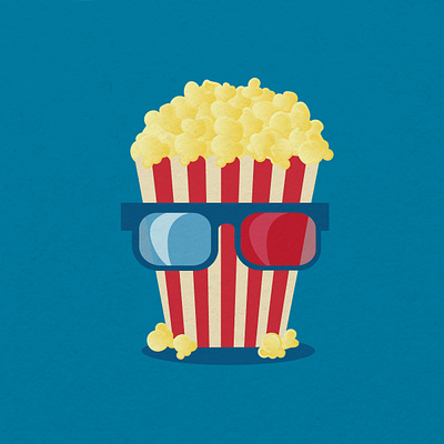 Retro Popcorn Illustration illustration illustrator popcorn graphic popcorn illustration retropopcorn