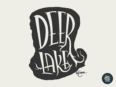 Deer Lake, Minn. for Lakes Supply Co apparel cabin life deer lake fishing hand lettering handlettering illustration lake lake life logo minnesota mn otter tail county outdoors