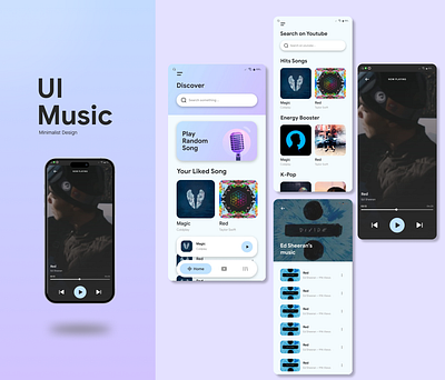 Light UI Music Player 2023 2024 light music player pastel purple trend ui music