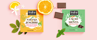 Branding and packaging for Indra Tea Blends branding illustration packaging
