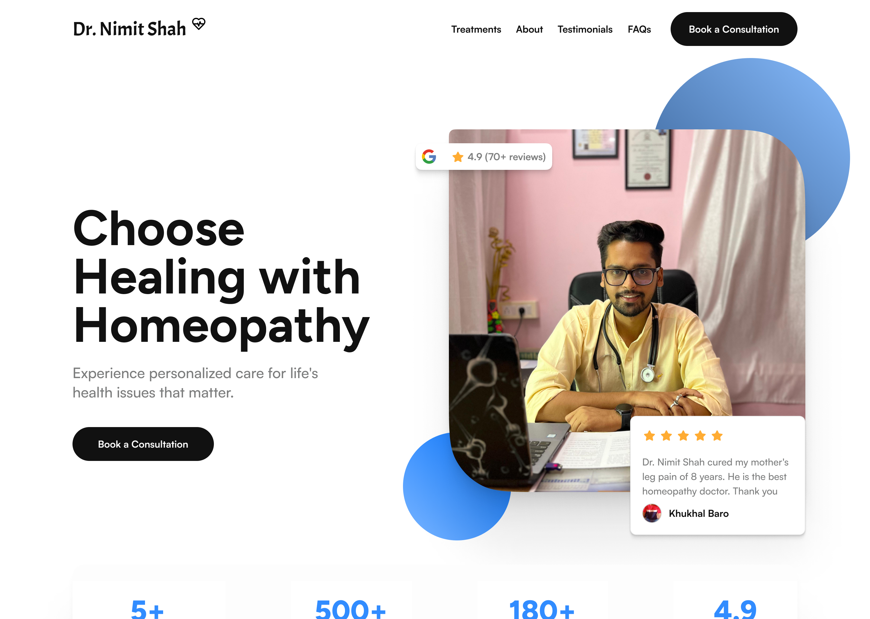 Dr. Nimit Shah Landing Page branding design freelance graphic design illustration logo productdesign ui uiux ux vector webdesign