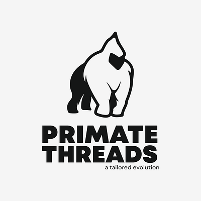 PRIMATE THREADS brand branding clothing design gorilla graphic design illustration logo logo design logomark logotype mascot logo monotine vector