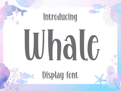 whale Display Font realistic handwritten font