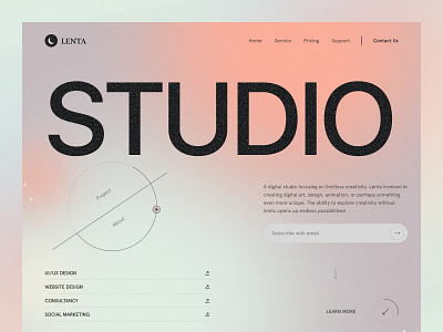 Lenta Digital Studio clean creative stuido design agency design studio digital service landing page morden service webdesign webflow wordpress