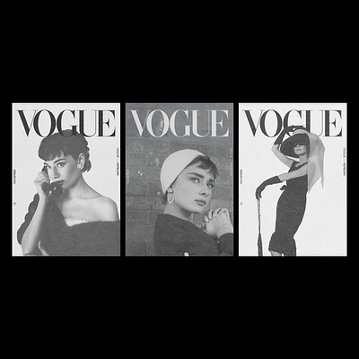 Audrey Hepburn Vogue Concept Posters adobe illustrator canva design digital art digital design graphic design graphic designer illustrator poster poster design visual design