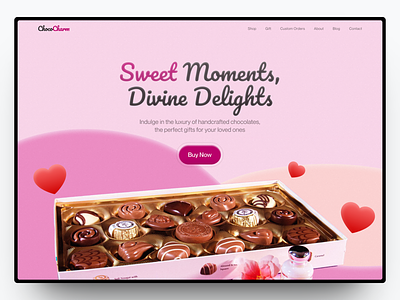 Chococharm - Chocolate Gift Box Website branding chocolate design gift graphic design landing page store ui web design
